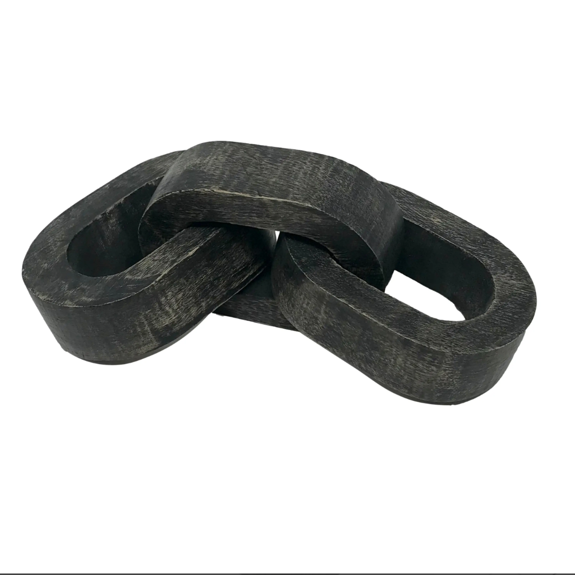 Small Carved Wood Chain Black Charm House Decor