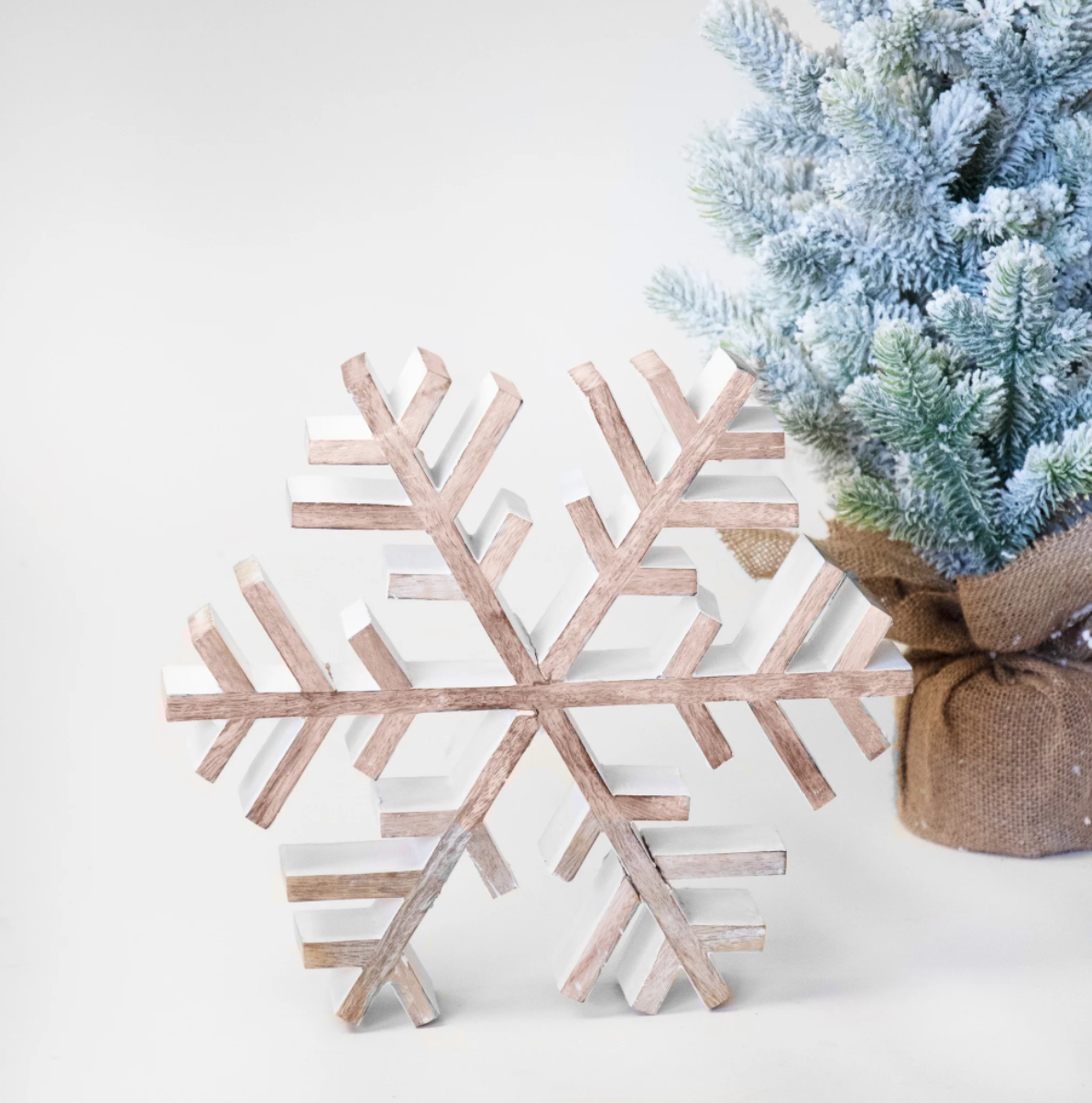 12in Wooden Snowflake Table Decor Charm House Decor