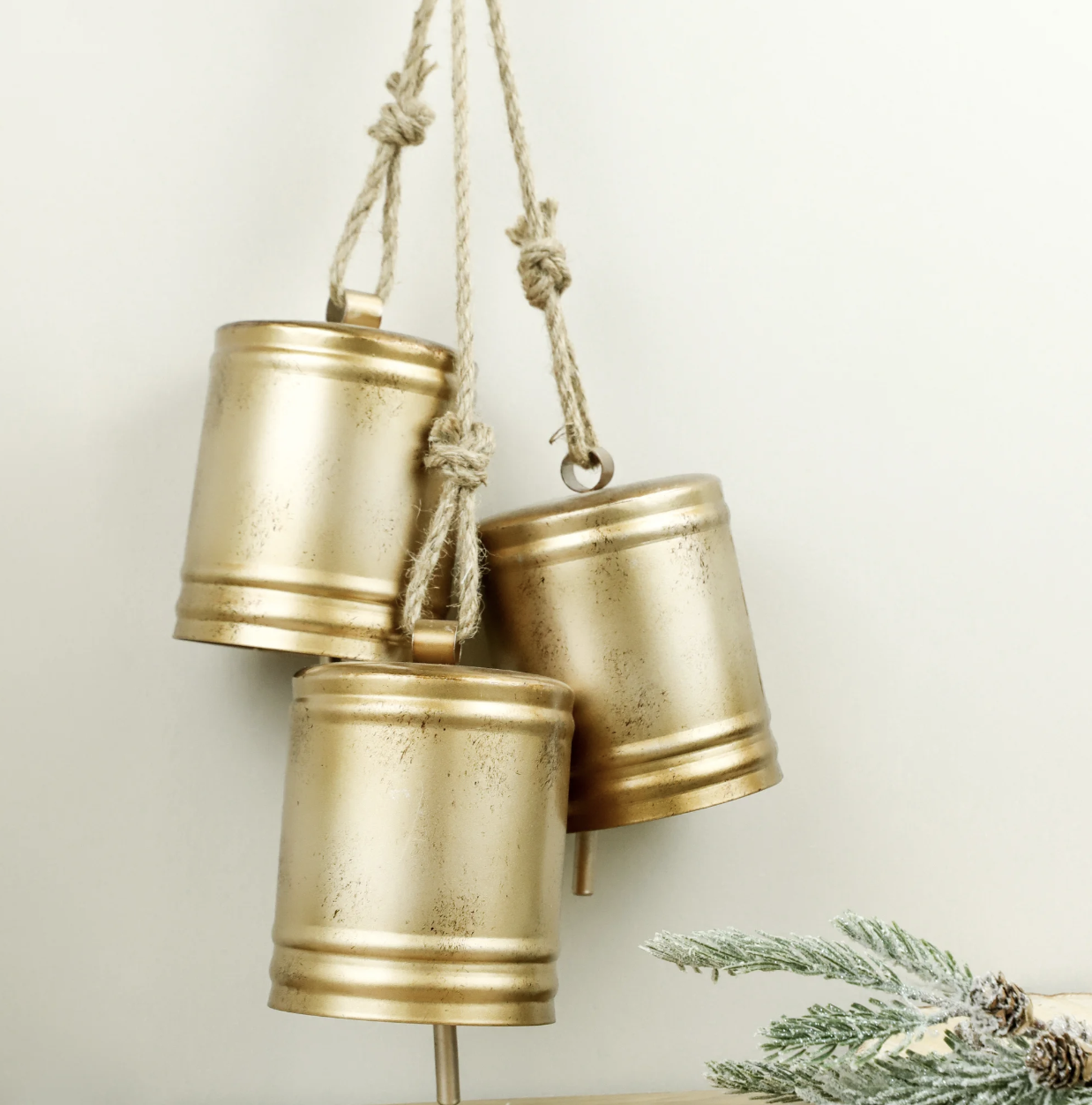 19.7in Gold Hanging Cow Bells Charm House Decor